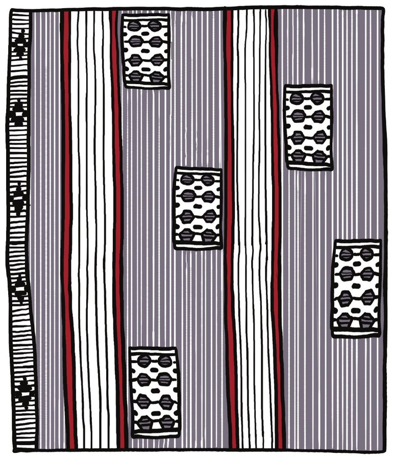 Colored illustration of Gouro (Kamandjè) by Olha Tkachenko