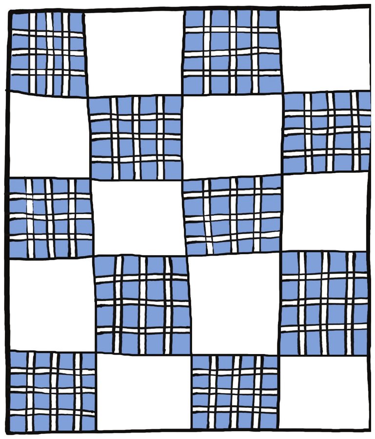 Colored illustration of Abron Cloth (Kanguélé) by Olha Tkachenko